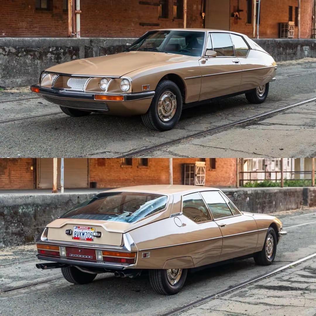 1973年的Citroën SM像一封来自未来的情书：低矮流线的车身、标志性的六