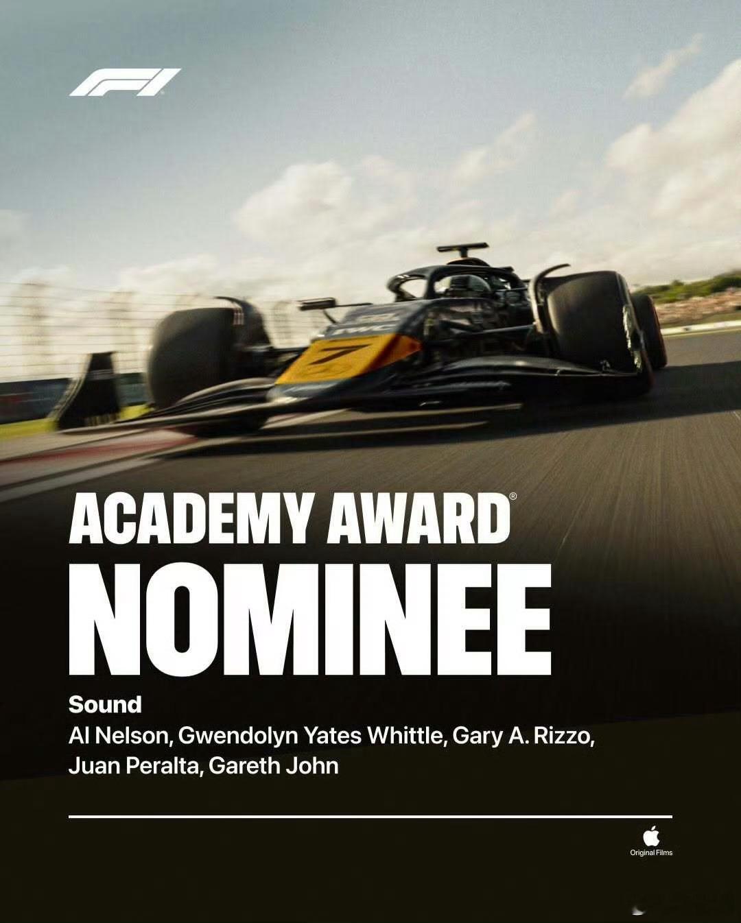 在昨晚飞机上看了奥斯卡提名的直播，作为一个赛车电影，有包括最佳影片在内的四项提名