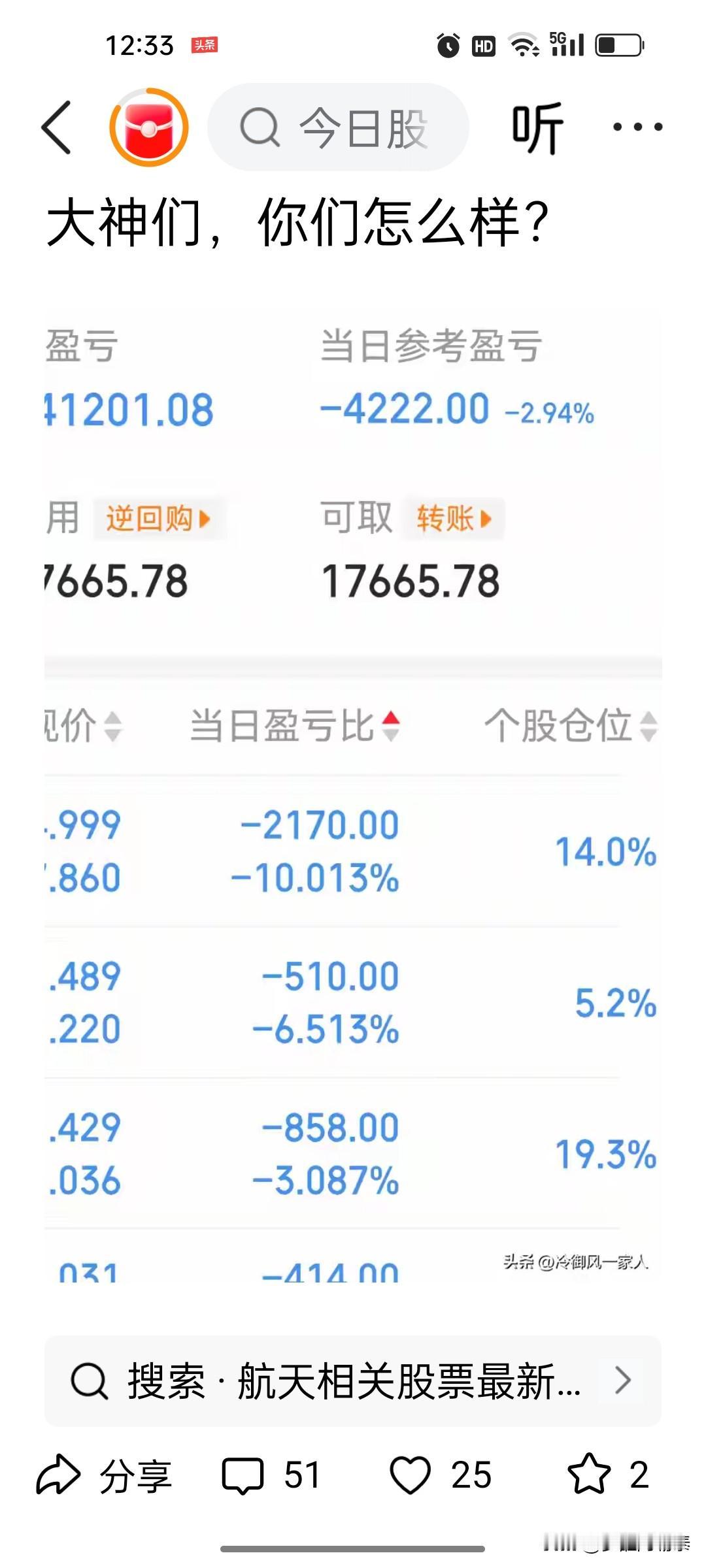 上周末我就发文提醒：商业航天发射成功，小心利好兑现。

看看这位股民的遭遇，完美