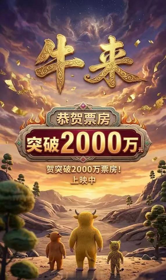 牛来票房破2000万电影《牛来》确实是近期最大的“黑马”，上映初期无人问津，如今