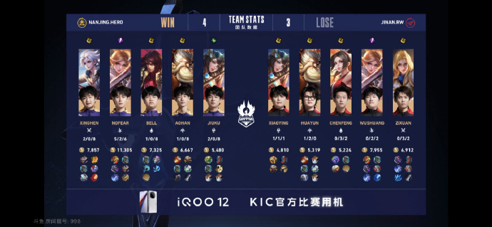 南京Hero久竞 vs 济南RW侠 BO7当前比分：4 ：3#恭喜Hero战胜R
