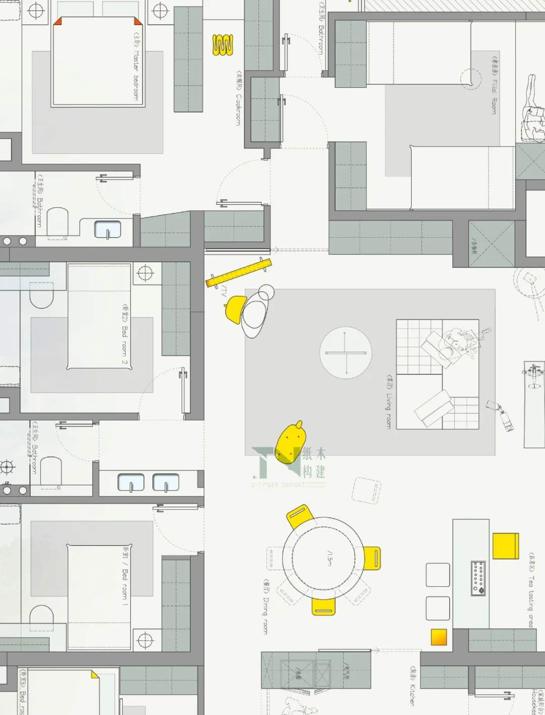 户型改造｜三代同堂，爸妈的分床卧室设计