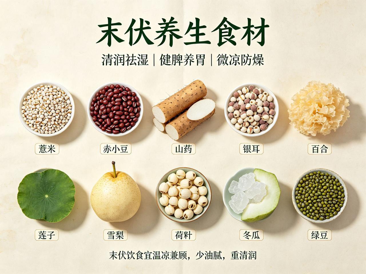 秋季润肺食材TOP3，您家里有吗？
1⃣ 白合——润肺第一品，煮粥煮汤都行
2⃣