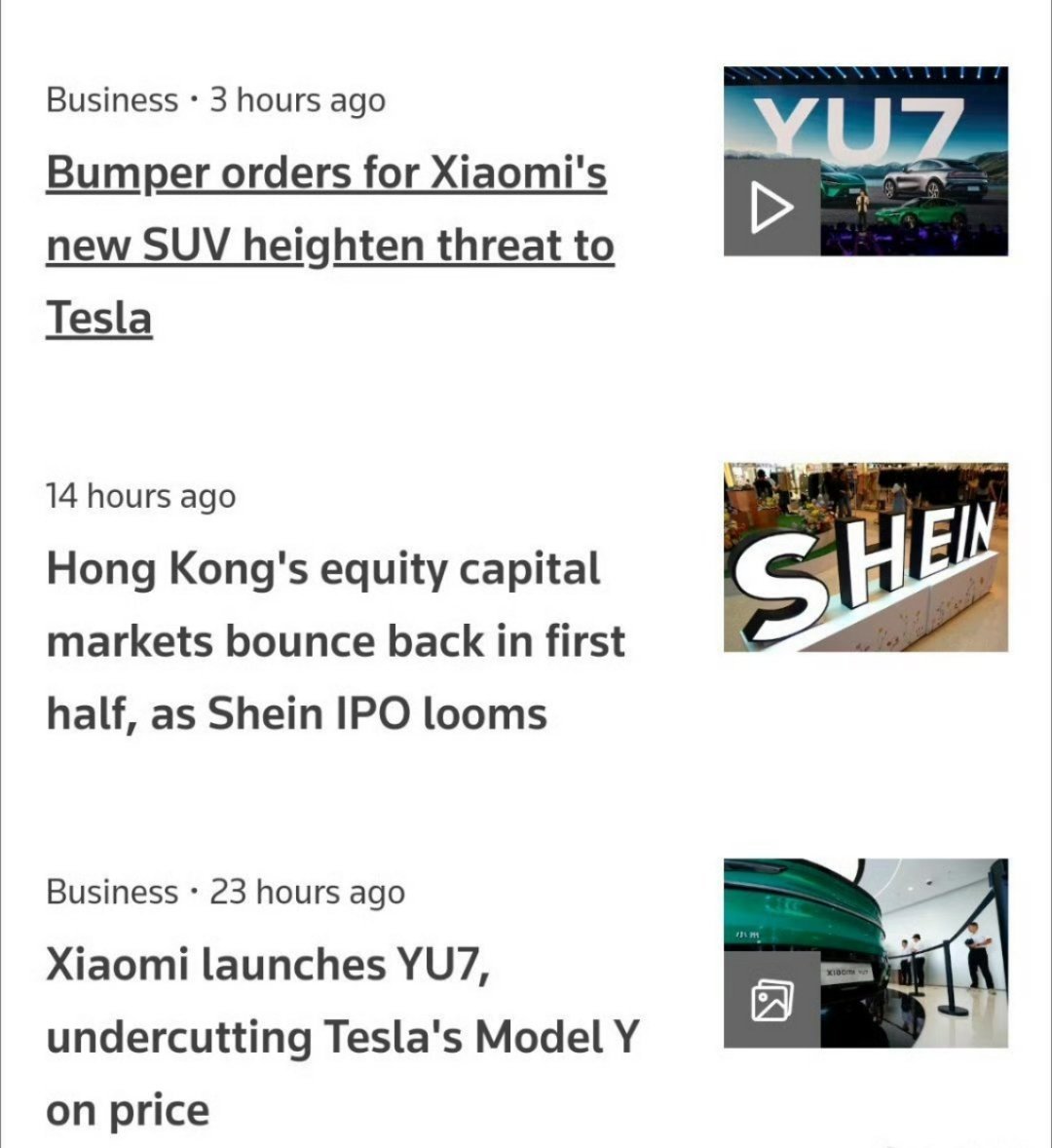 路透社称小米YU7对特斯拉构成更大威胁从产品力看，YU7续航、智能、性价比方面表