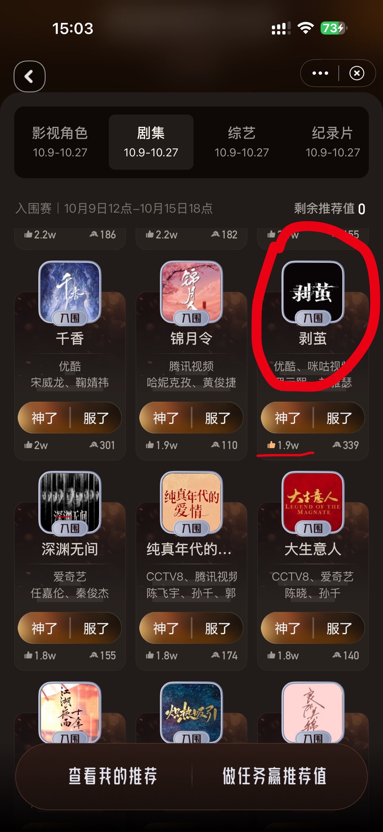 投票剥茧，大家加油已经1.9w了 ​​​