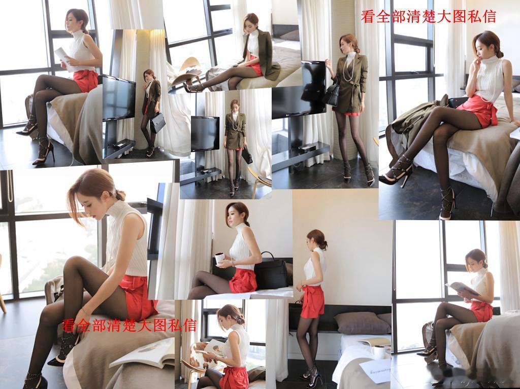 红色短裤黑色丝袜... 