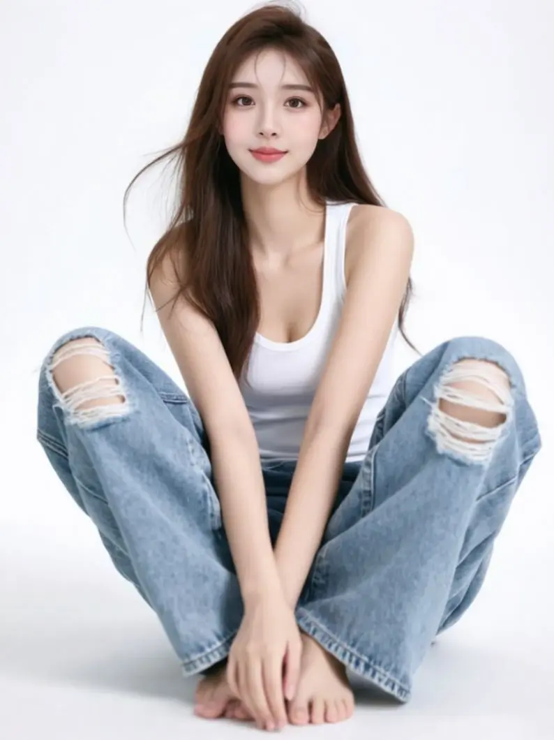 AI破洞风人像照 ai创作 原来ai写真可以这么美  谁拍谁好看 美出高级感