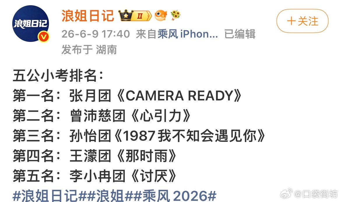孙怡团五公小考第三1987我不知会遇见你小考第三 孙怡团五公小考第三！！！浪姐7