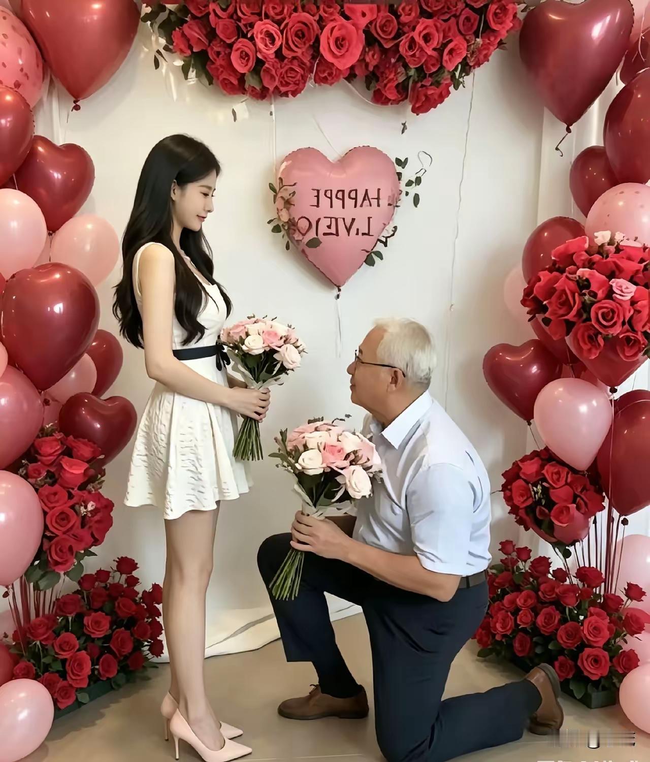 青春不言败，
只要感情在。
虽然有代差，
勇敢去求爱。