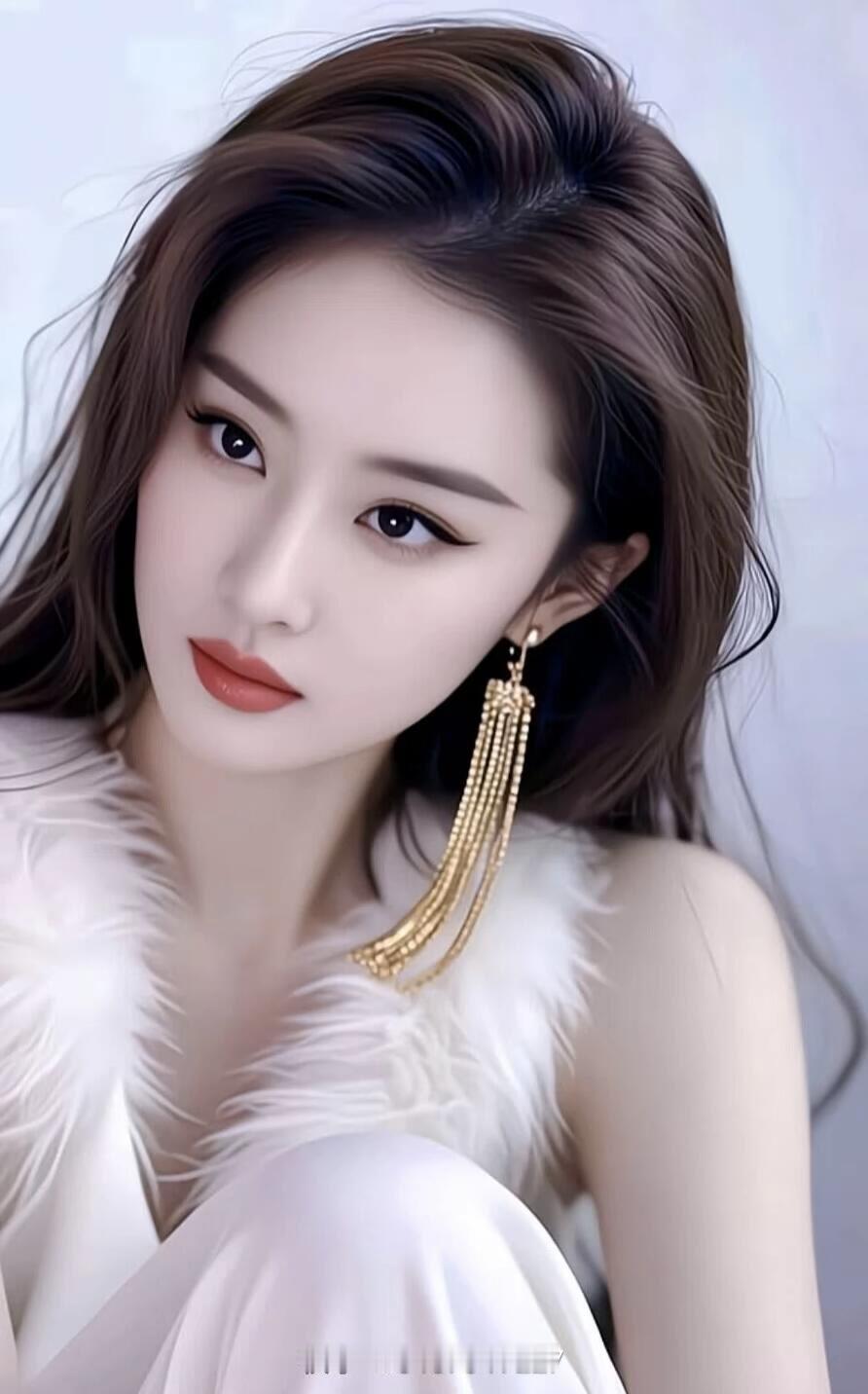 优雅气质，复古风穿搭，精致妆容，时尚耳环，白裙飘飘，女神范儿十足！💃💍✨
