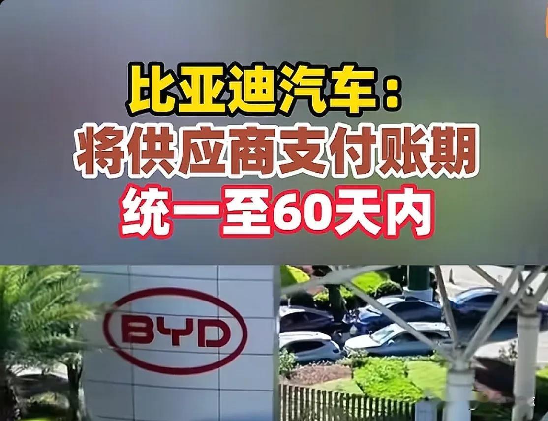 这次比亚迪把魏忠贤的脸打肿了，比亚迪带头把供应商货款缩短在60天以内支付。那些整