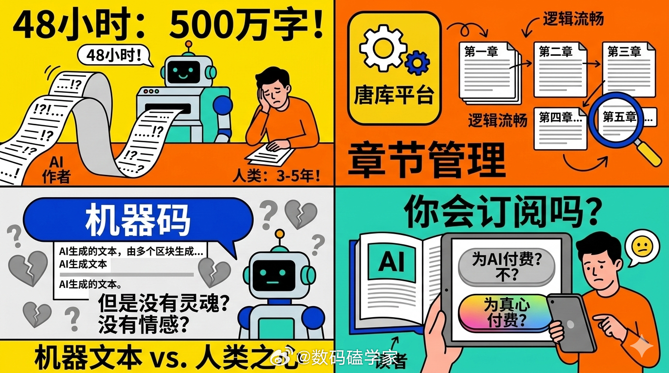 AI写作48小时生成500万字长篇小说看到这新闻我确实惊到了，这不得取代那些网文