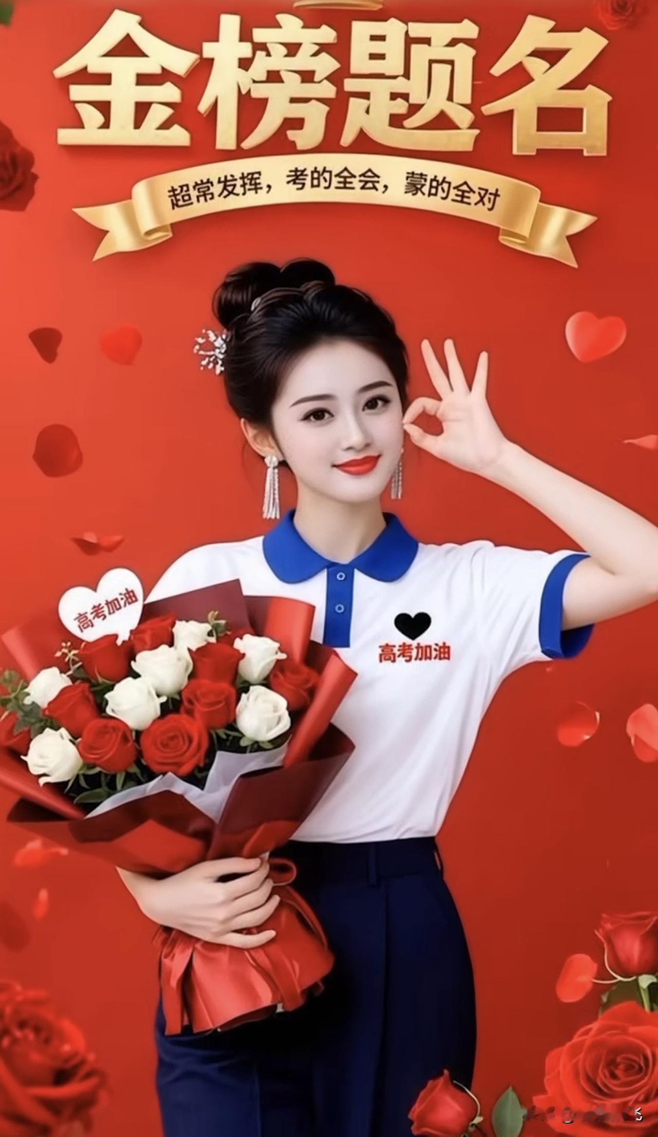 金榜题名，高考加油！🌹💪最高的高考祝福 最硬核高考祝福 马上金榜题名 最硬核