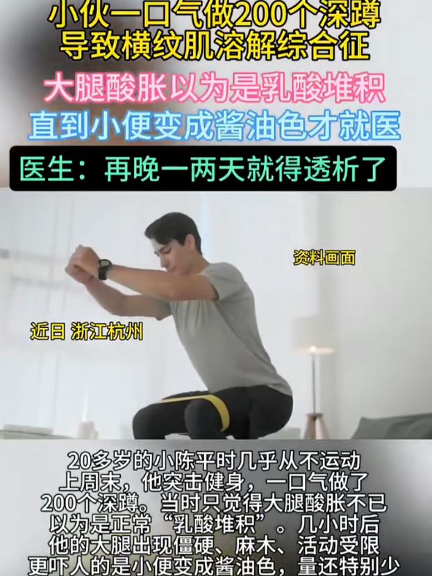“量力而行！”浙江杭州，一名20岁小伙久不运动，周末在家无聊，在没有热身、没有循
