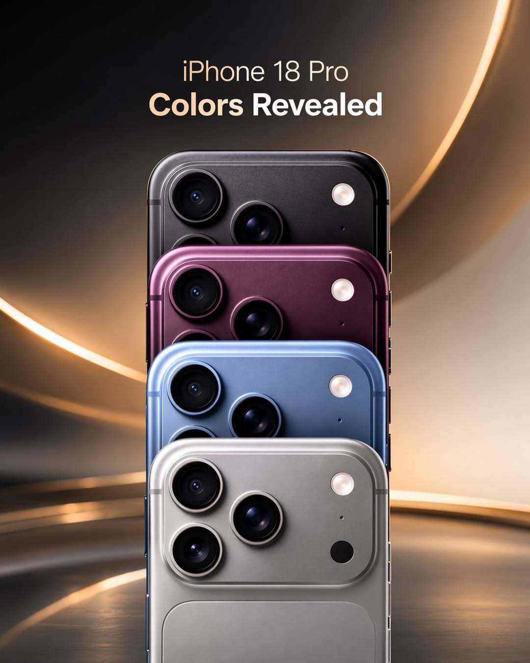 曝iPhone18Pro四款配色大家都想好选哪个颜色了吗？千万不要再说带了手机壳