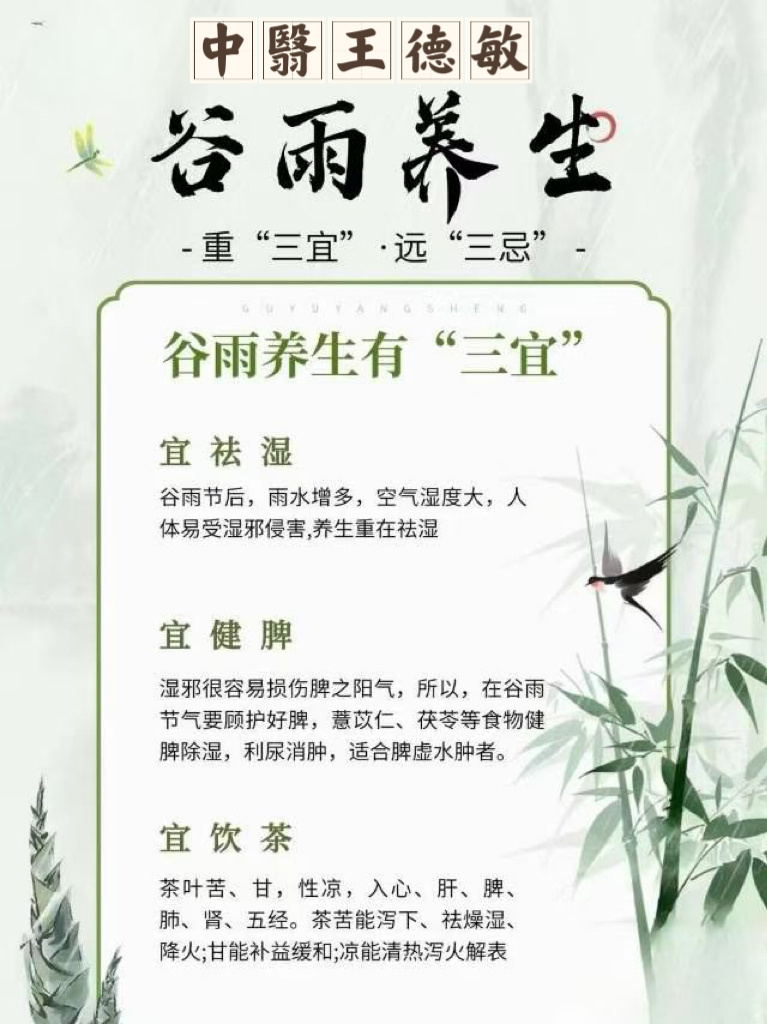 中翳康尧健康养生  谷雨指南 | 重“三宜”远“三忌”🚥谷雨临近，降水增多，空
