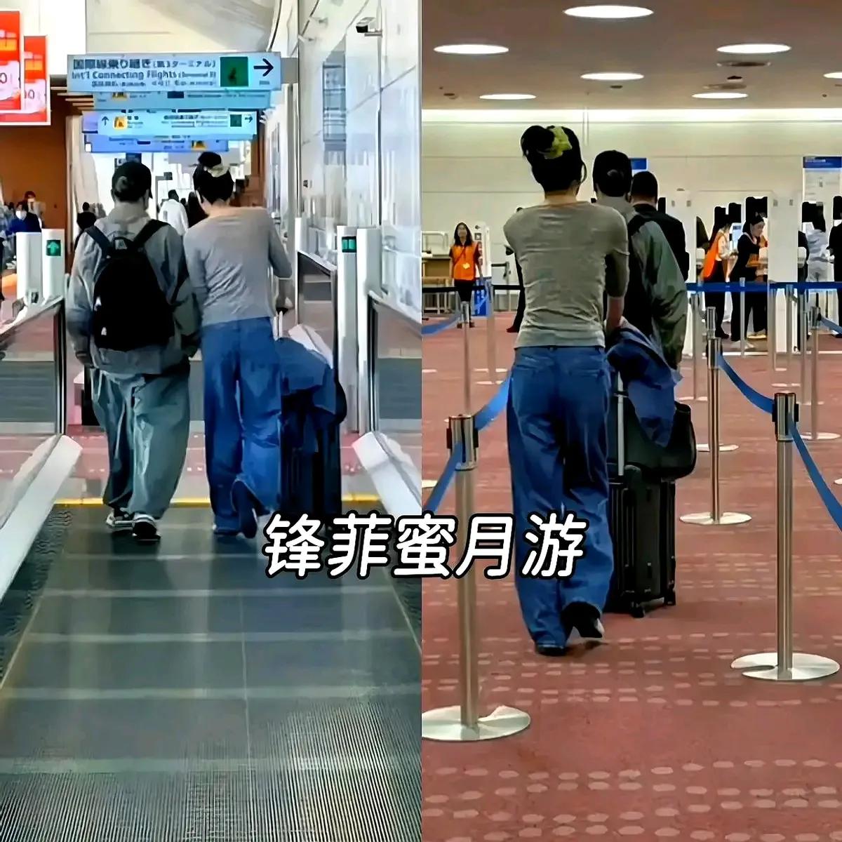 看背影王菲也是一个大高个子，这身材和霆锋几乎不相上下，幸亏王菲是很瘦很苗条的一直