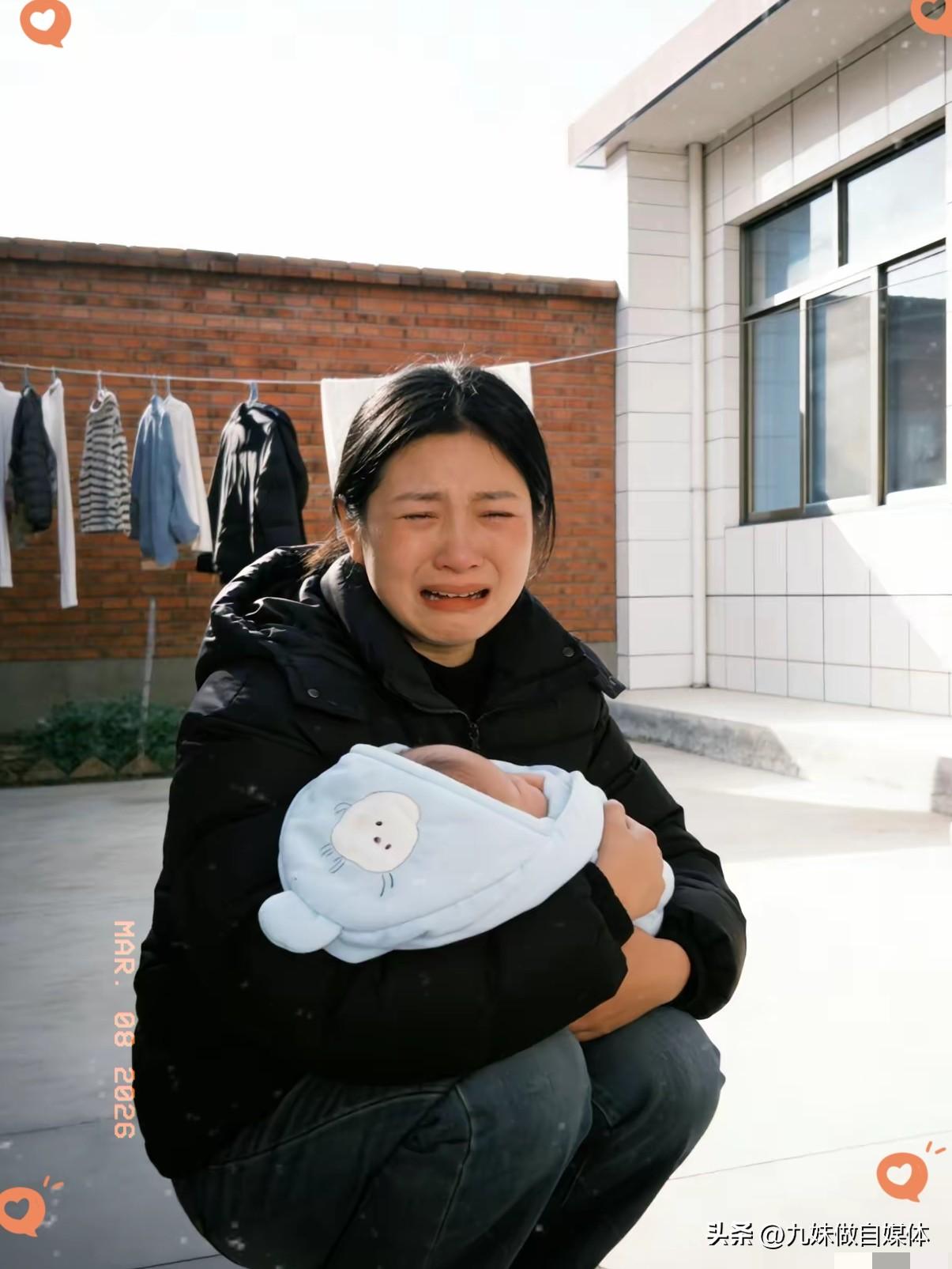 婆婆不在了
今天老公打开监控想看看公公
没想到居然看到小姑子抱着宝宝蹲在院子里，