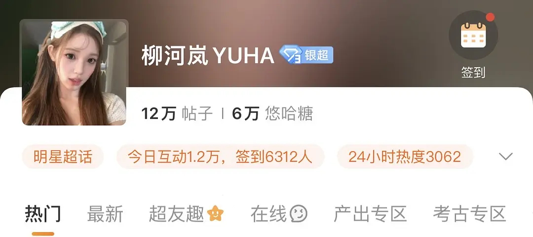Yuha超话互动量已经是 ANNA 的10倍 是不是六颜一也要有 Yuha 的一