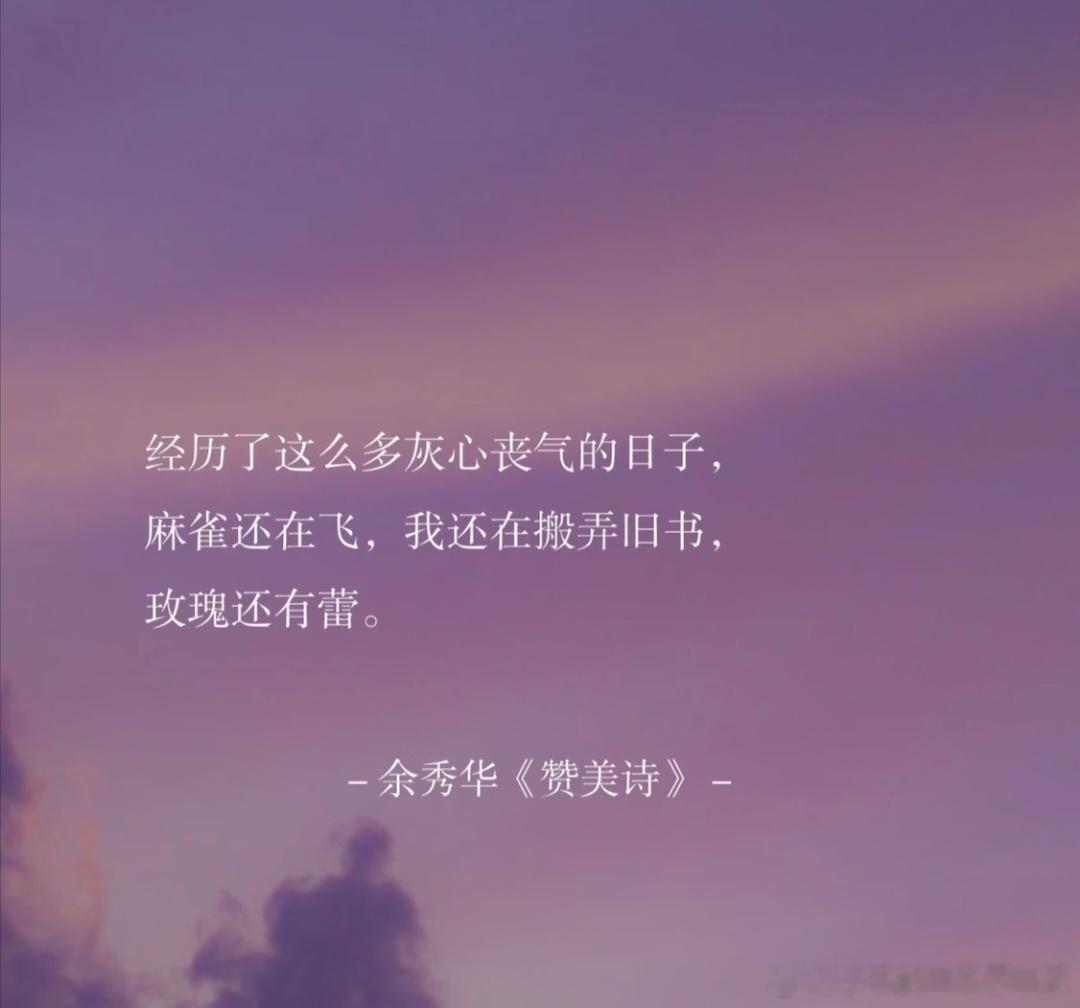 ......经历那么多灰心丧气的日子，我们都还活着呢。沮丧还在，美好还在。我们依