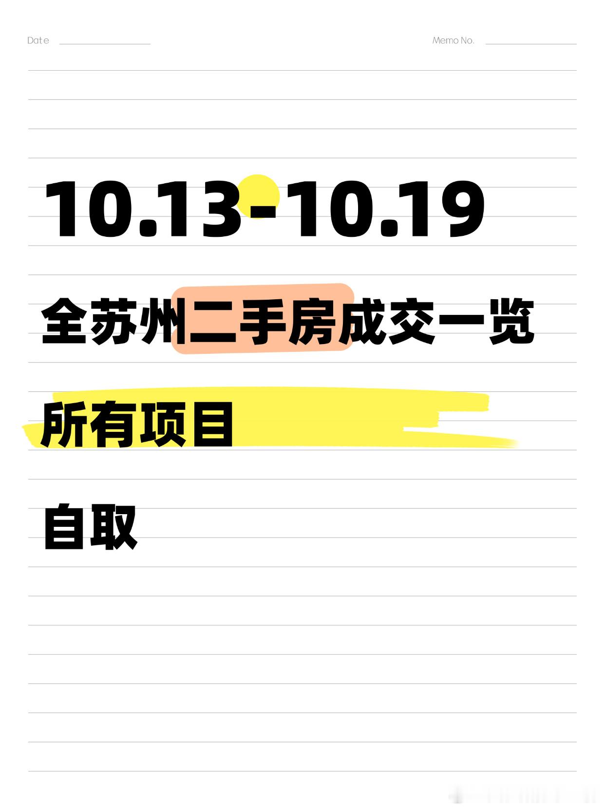 10月第四周 全苏州二手房成交一览发晚了抱歉，清晰数据有点烦的涵盖所有小区大家自