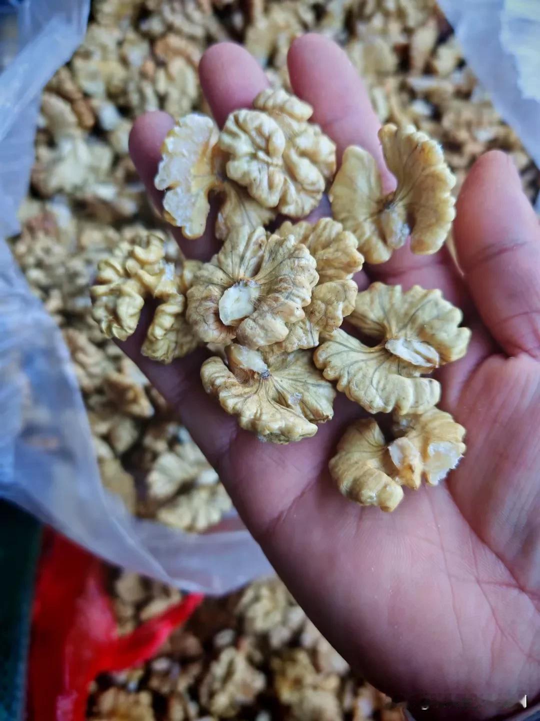 今早上起来。加工核桃，差不多一百斤，下午去最远的地方，背玉米一次，回来继续加工核