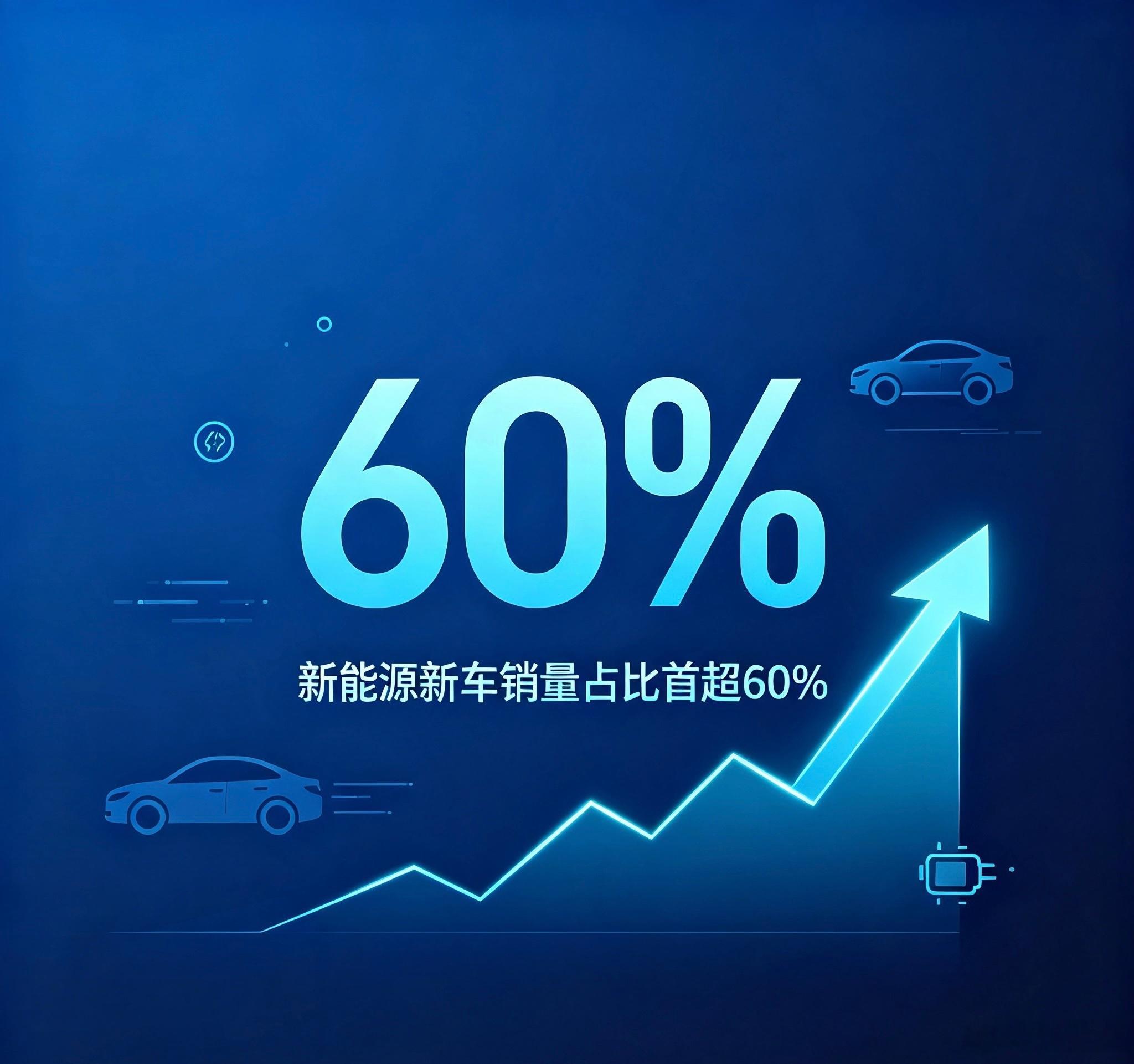历史性节点来了！中汽协数据，7月新能源新车销量占比首次突破60%。简单来说，市场