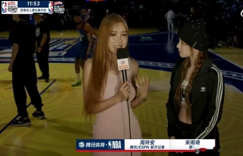 宋雨琦想要詹姆斯签名 2025NBA全明星会场，采访宋雨琦，宋雨琦说想要詹姆斯的