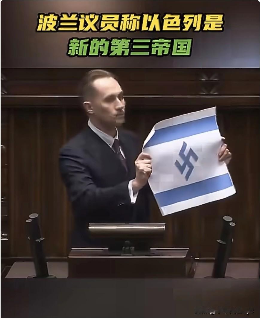 RT报道，4月14日，波兰议员康拉德·贝尔科维奇在议会上打出带有纳粹标志的以色列