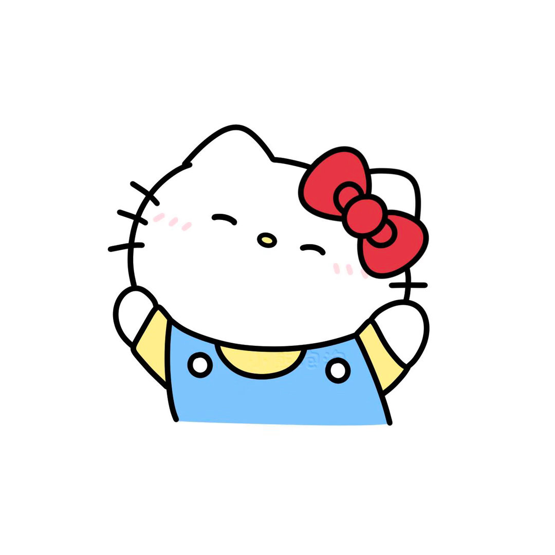 超可爱白底简约kitty头像 