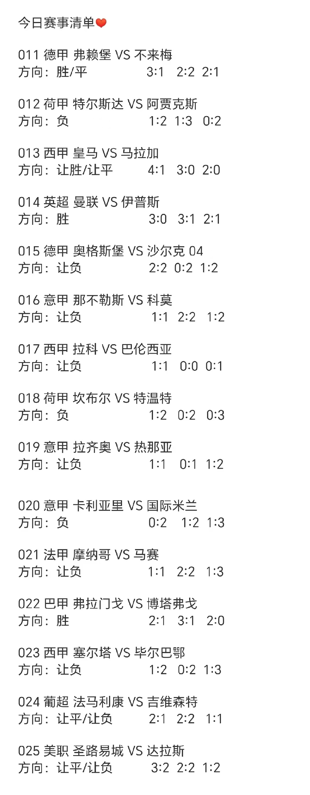晚场赛事清单[鲜花] ​​​