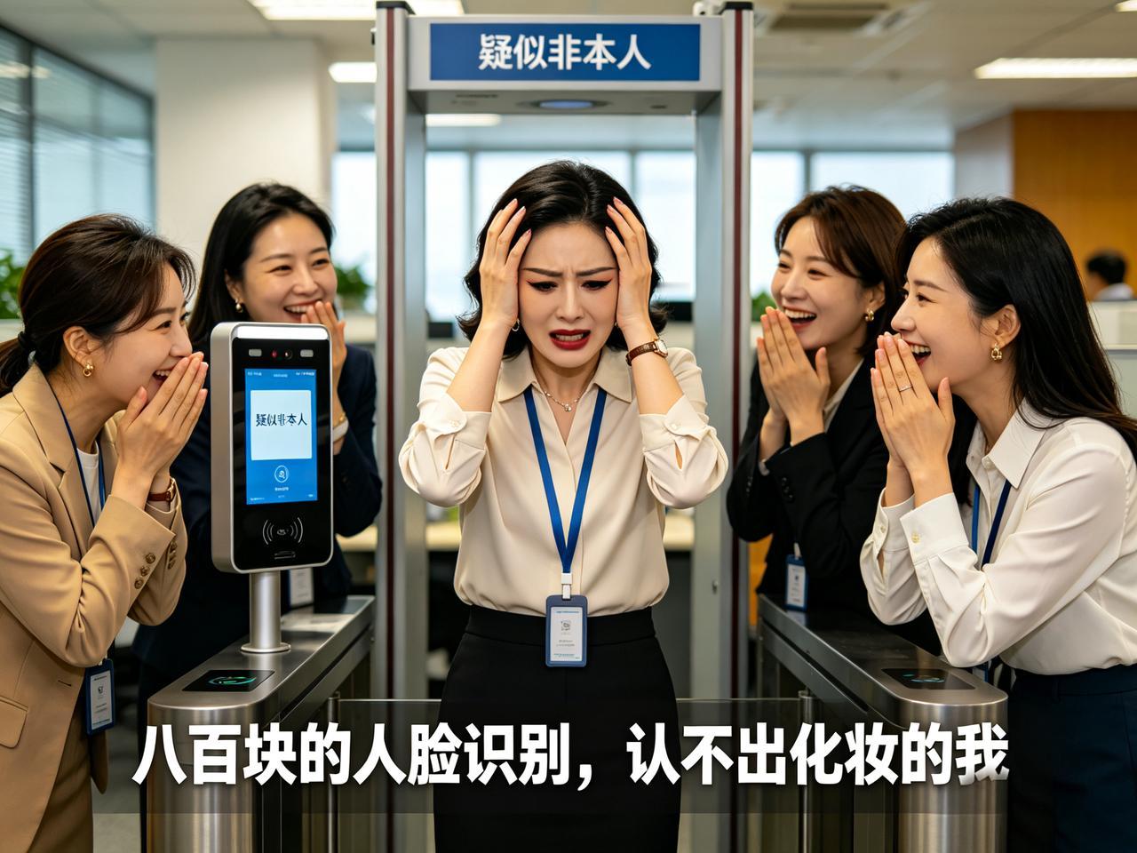 公司换了人脸打卡机，女同事集体素颜上班。

真事儿。老板去年去了一趟科技展，回来