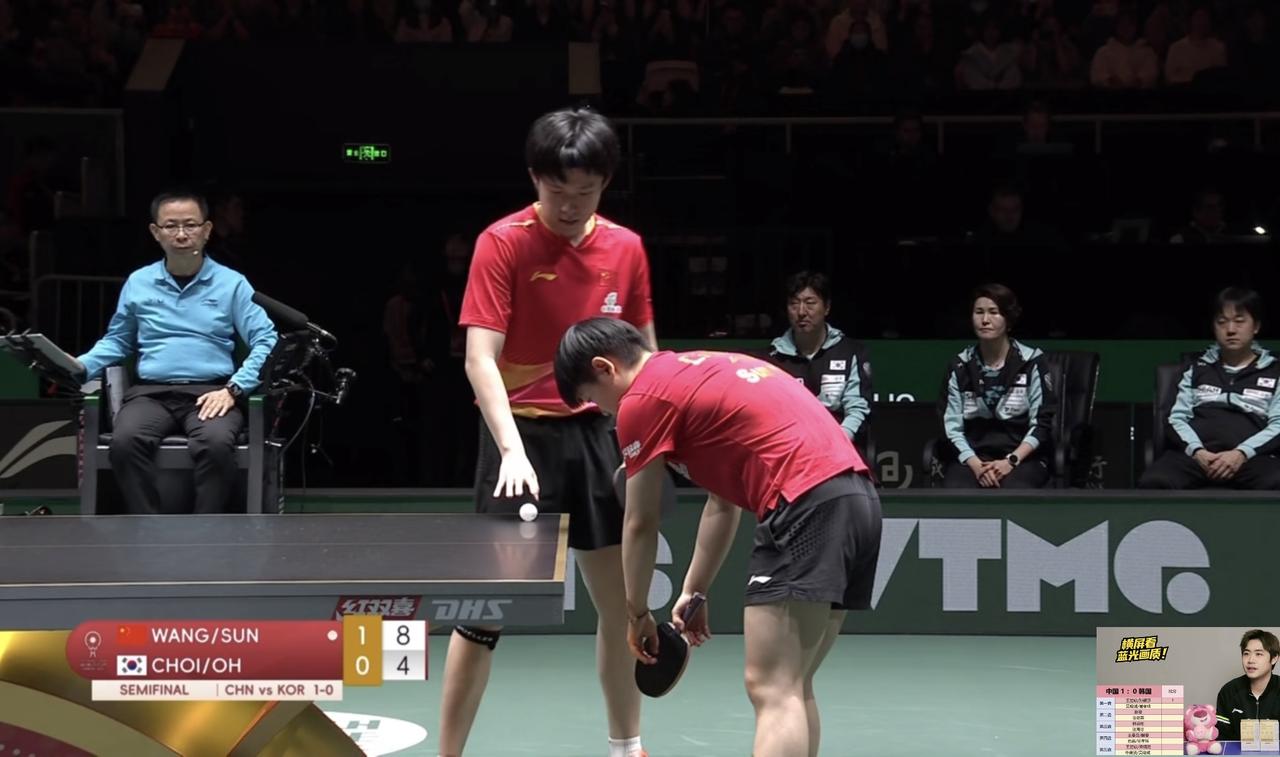 成都混团半决赛中国对韩国，莎头组合这场3：0简直杀疯了！就像之前在多哈世乒赛混双