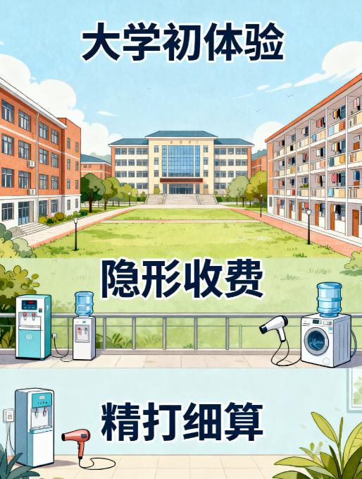 上了大学才知道，学校里的水、电、洗澡、打水，甚至吹头发、洗袜子、洗内裤都要收费。