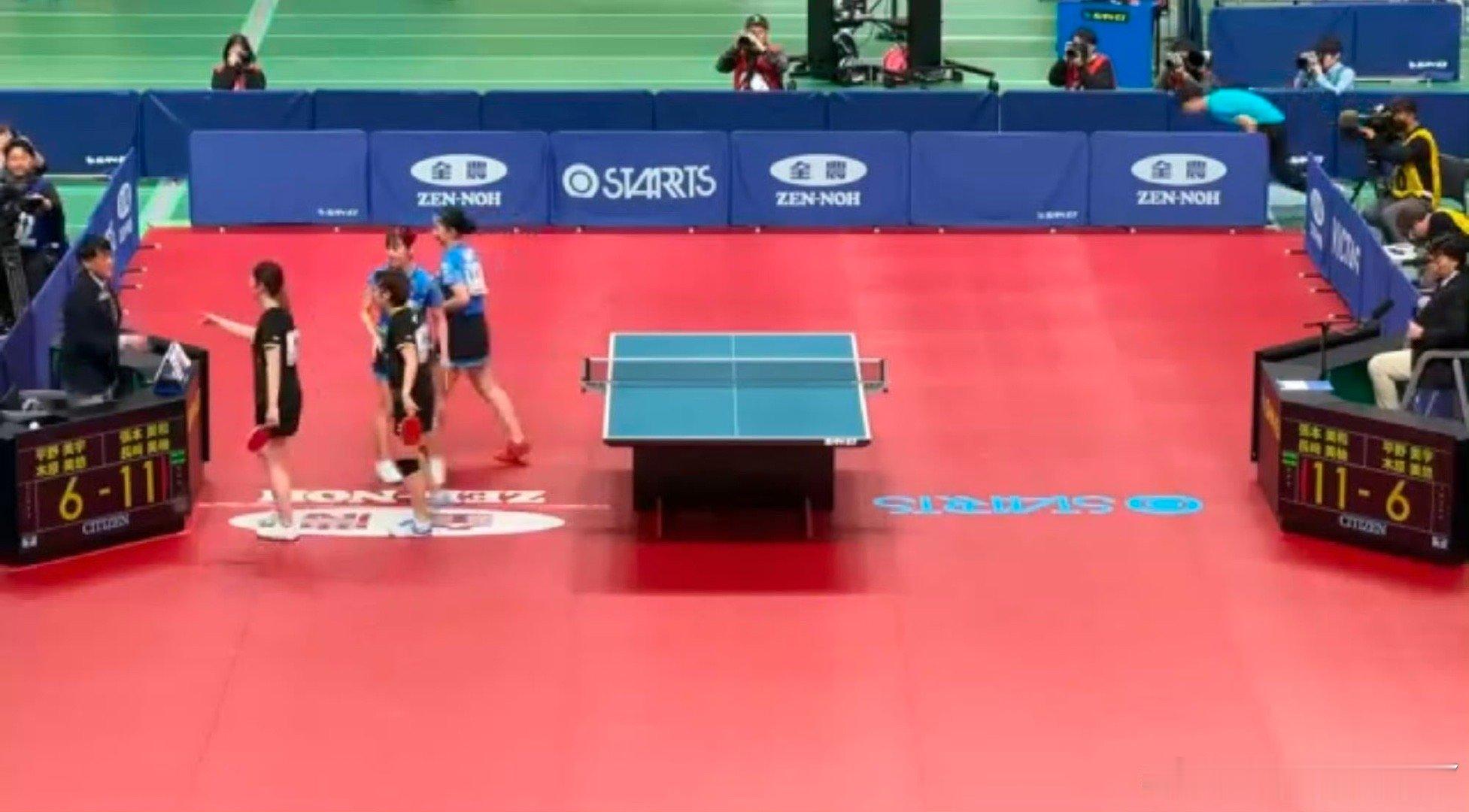 2026全日锦女双决赛张本美和/长崎美柚3-0平野美宇/木原美悠（11-6 11