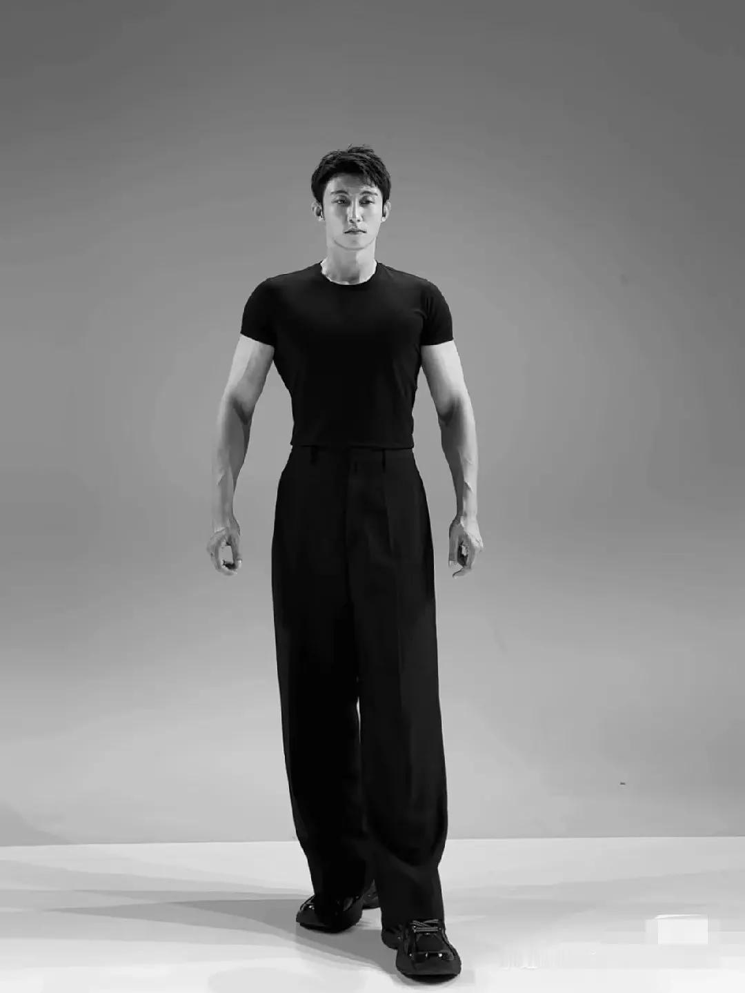 我认为身材好的男明星，
宽肩窄腰倒三角。
高≠好，但是180以下没有讨论必要。