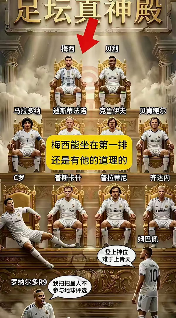 这个足坛真神殿排的合理不？世界杯