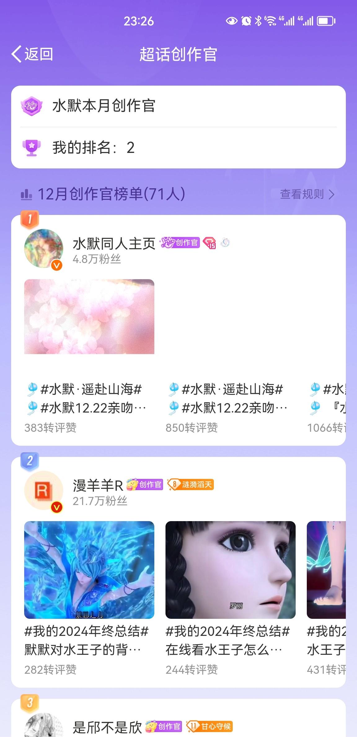 水默宝宝们，我是不是很积极[允悲]你们努力点好不，我都第二了[doge] 