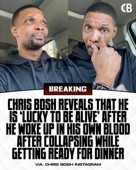 克里斯·波什透露，他在和妻子准备约会之夜时突然晕倒，醒来时发现自己躺在血泊中，他