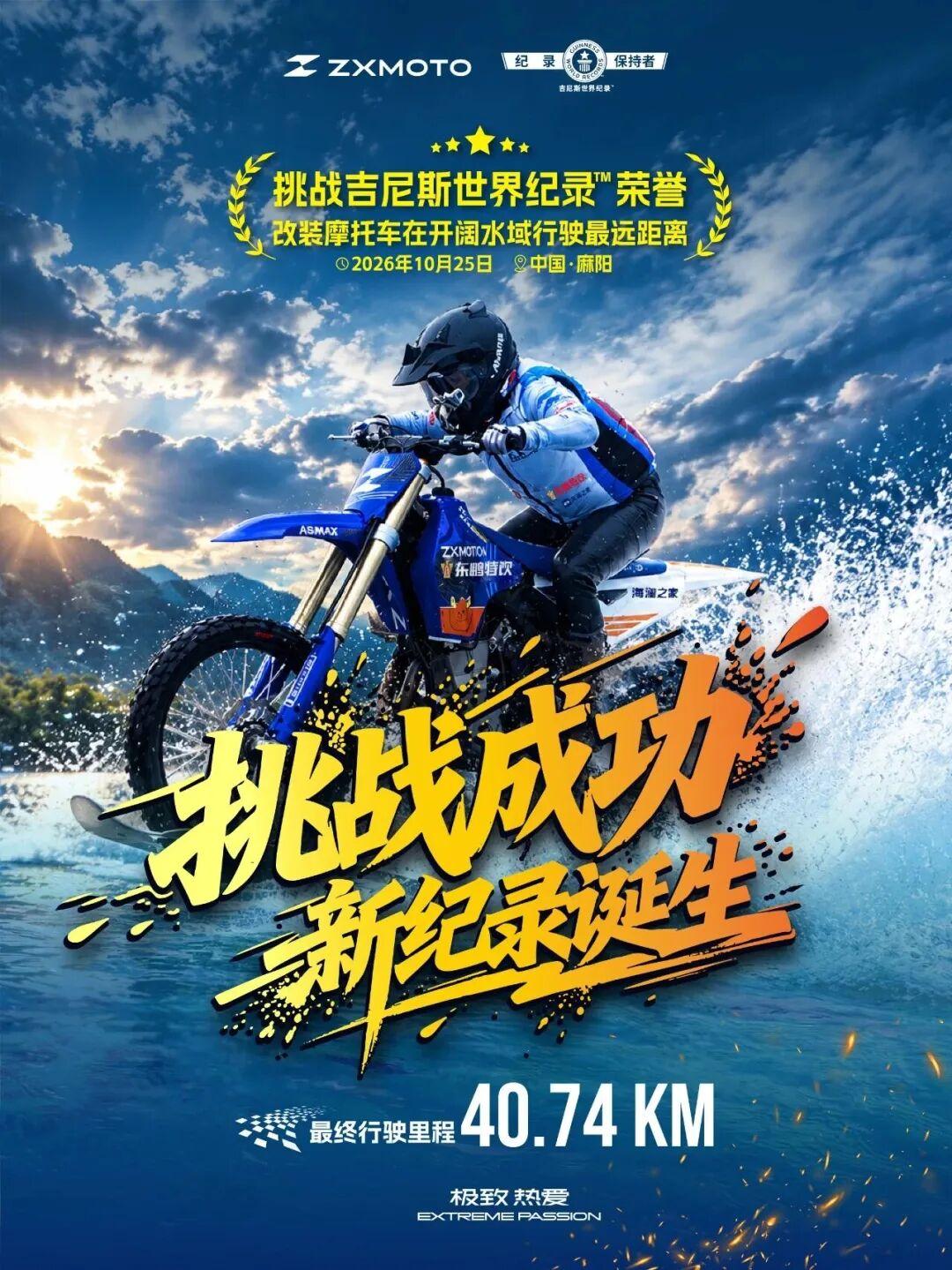恭喜！中国制造张雪机车破吉尼斯世界纪录
 张雪机车创造新的吉尼斯世界纪录 挑战吉