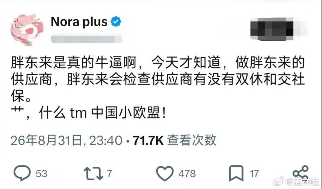 胖东来，中国小欧盟？[思考] ​​​