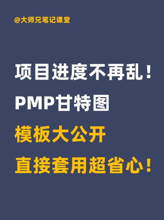 超实用PMP项目甘特图模板，直接套用不加班