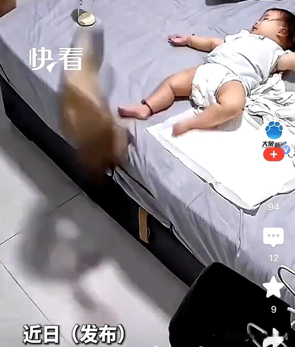 山东一户人家的监控，这两天在网上传疯了。画面里，小宝宝安安静静躺在床上，乖得跟个