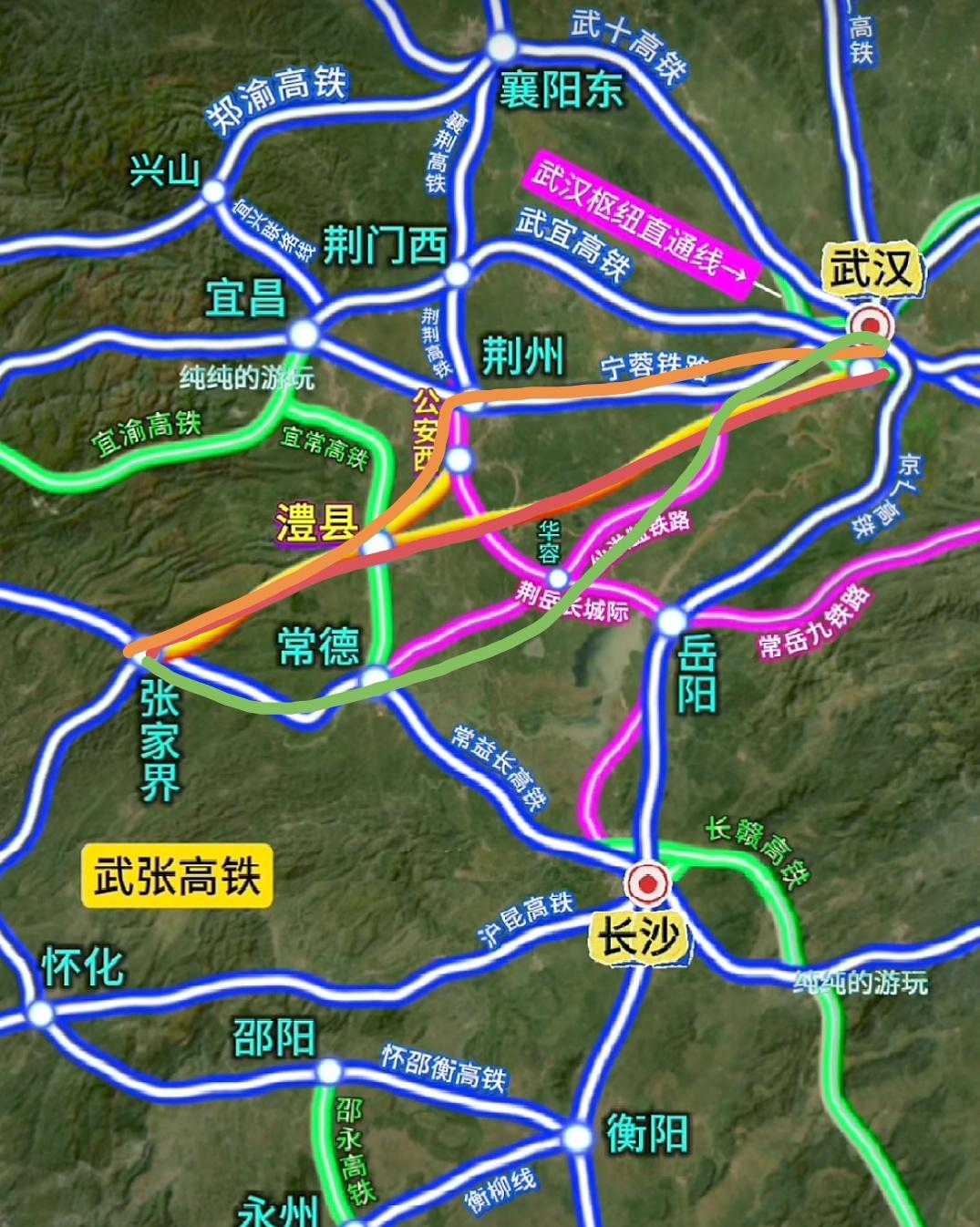 武贵高铁其实就是武张铁路的线路之争，三条铁路走向各有所长，一条是利用宁蓉铁路到荆
