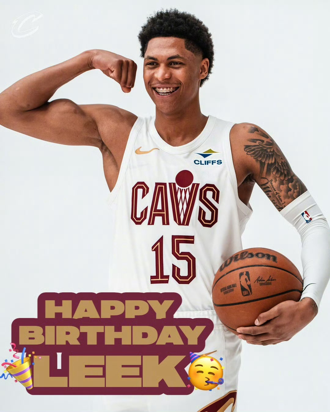 20岁的阳光大男孩！牙套小子，生日快乐！克利夫兰骑士骑士nba