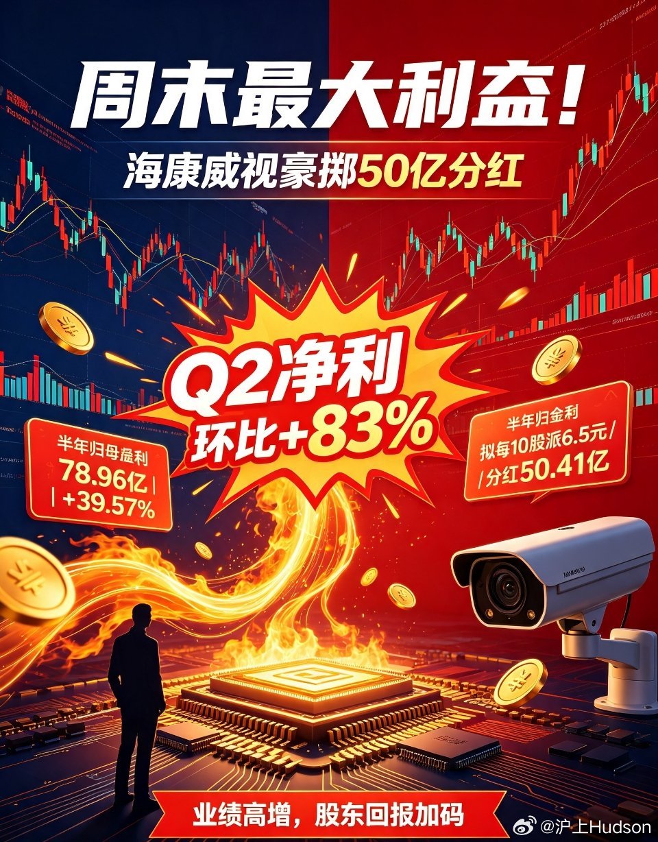海康威视 中报业绩 A股利好 科技蓝筹 创新业务 高分红 A股前瞻周末A股迎来密