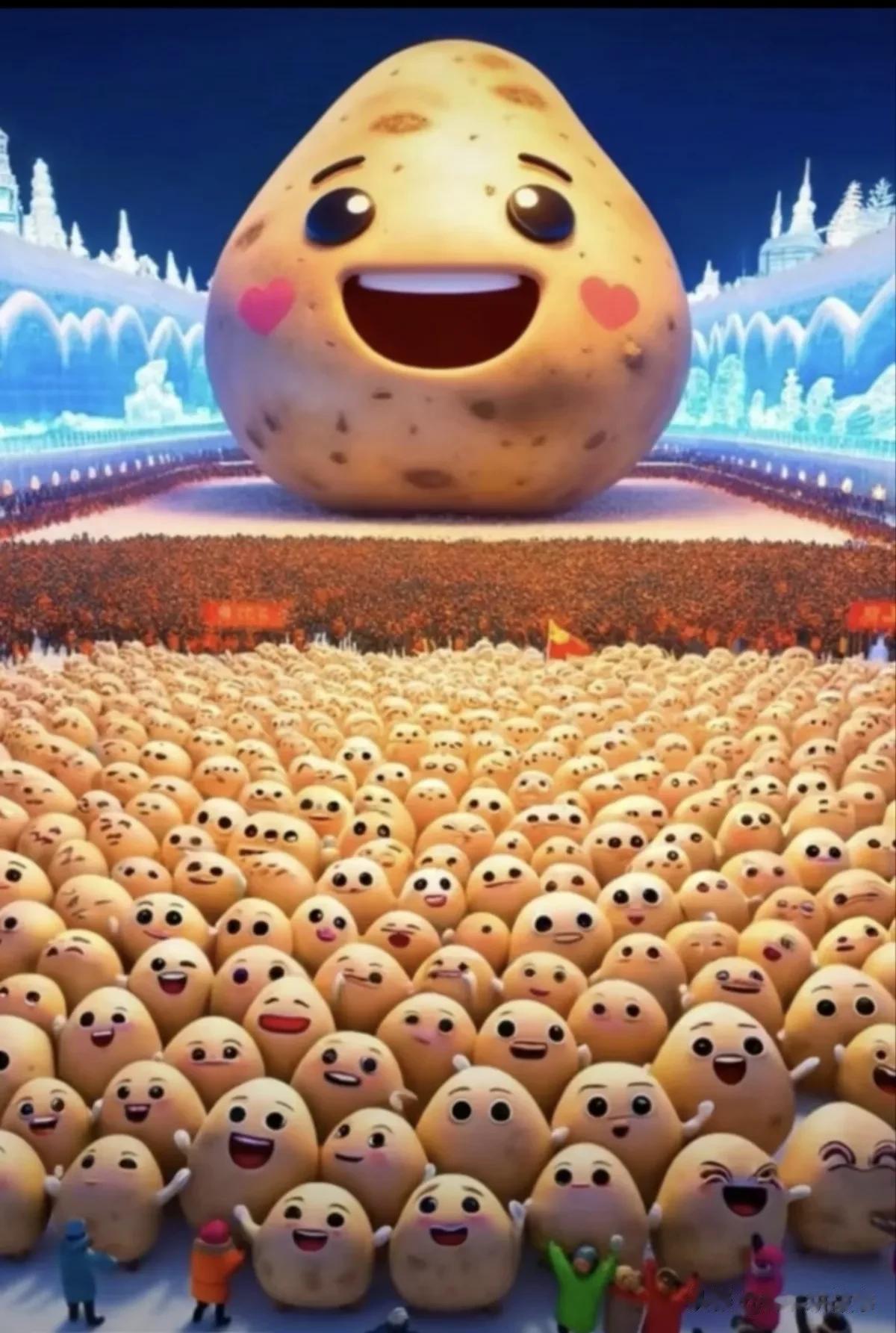 这都谁做的冰雪大世界的卡通图片啊！挺有才啊！这么多可爱的南方小土豆子，好像管南方
