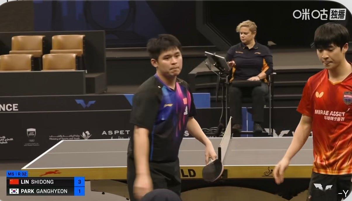 2026wtt多哈球星赛男子单打32-16林诗栋3-1朴康贤（11-5 13-1