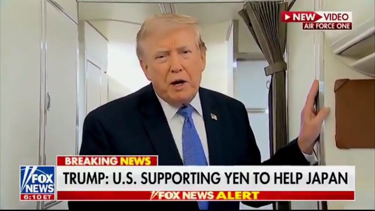特朗普：“日元贬值，他们想要一些帮助，而我们始终支持日本。日本对我们一直很好——