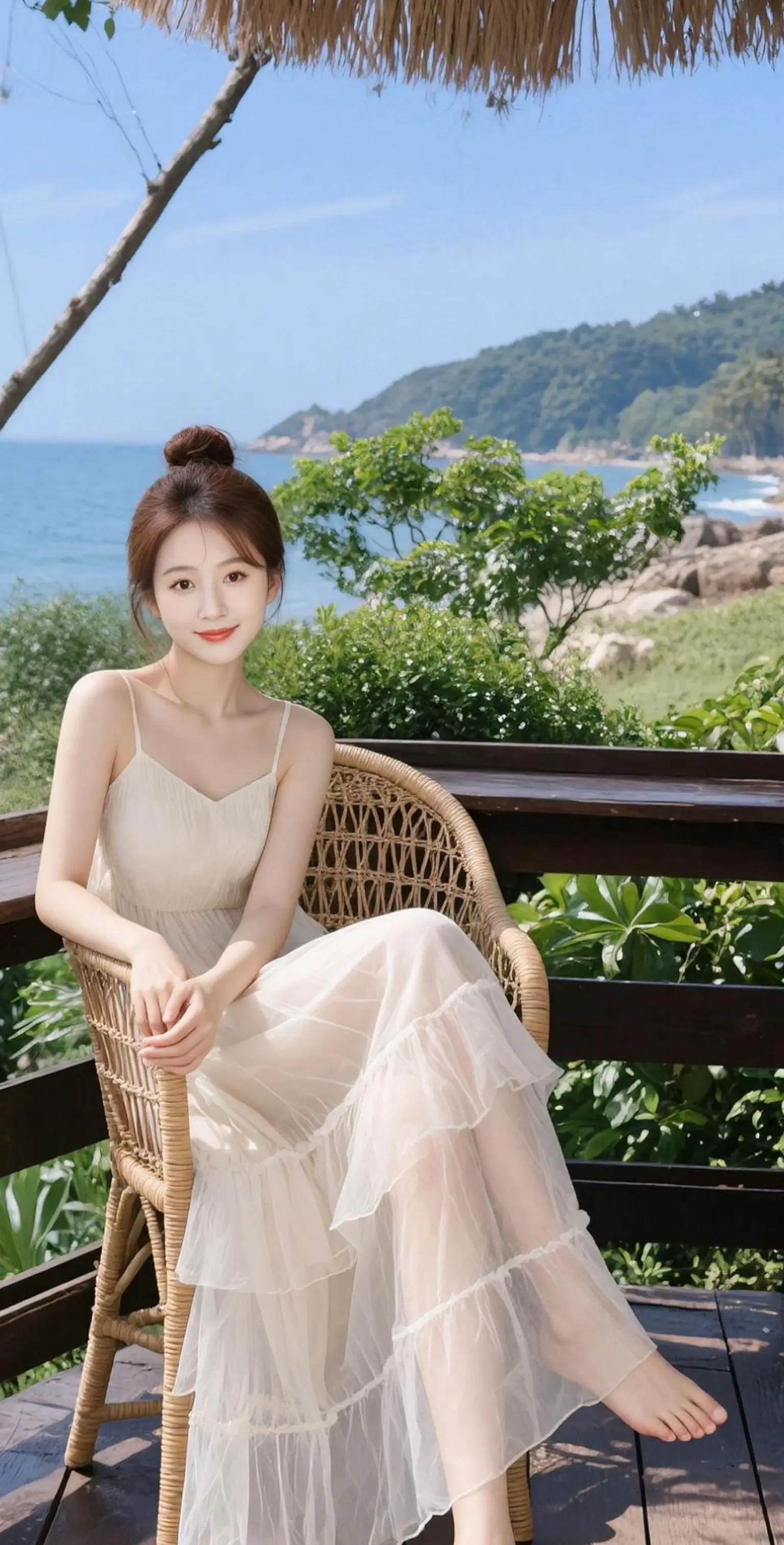 AI海滨森系照 随变ai随便玩